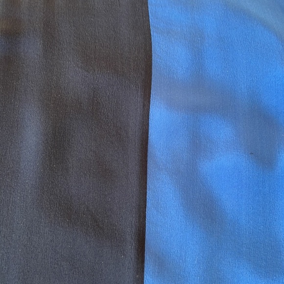 J.CREW SILK COLOR BLOCK SLIP DRESS - Navy and Cobalt Blue Print - Size 2 - Picture 3 of 7